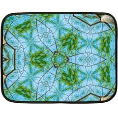 Forest Kaleidoscope Pattern Fleece Blanket (mini) by Wegoenart