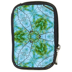 Forest Kaleidoscope Pattern Compact Camera Leather Case by Wegoenart