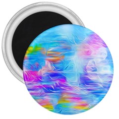 Background Drips Fluid Colorful 3  Magnets by Wegoenart