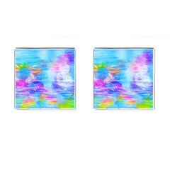 Background Drips Fluid Colorful Cufflinks (square) by Wegoenart