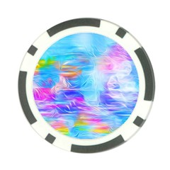 Background Drips Fluid Colorful Poker Chip Card Guard by Wegoenart