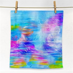 Background Drips Fluid Colorful Face Towel by Wegoenart