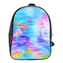 Background Drips Fluid Colorful School Bag (large) by Wegoenart