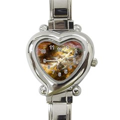 Fractal Background Color Colorful Heart Italian Charm Watch by Wegoenart