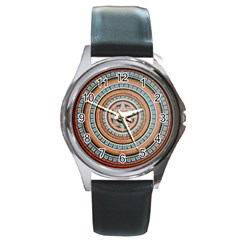 Mandala Art Painting Acrylic Round Metal Watch by Wegoenart