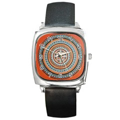 Mandala Art Painting Acrylic Square Metal Watch by Wegoenart