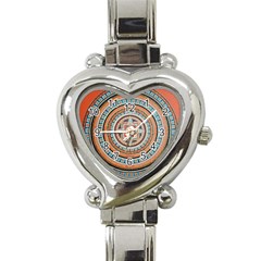 Mandala Art Painting Acrylic Heart Italian Charm Watch by Wegoenart