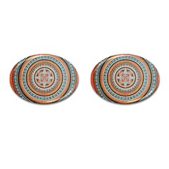 Mandala Art Painting Acrylic Cufflinks (oval) by Wegoenart