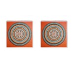 Mandala Art Painting Acrylic Cufflinks (Square) Front(Pair)