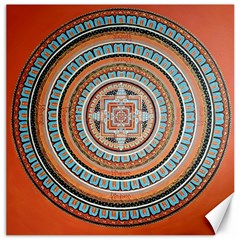 Mandala Art Painting Acrylic Canvas 12  X 12  by Wegoenart