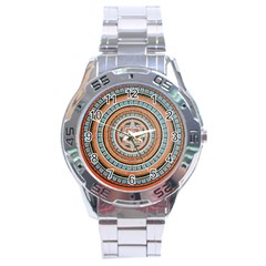 Mandala Art Painting Acrylic Stainless Steel Analogue Watch by Wegoenart