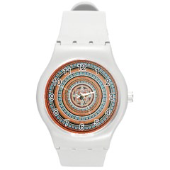 Mandala Art Painting Acrylic Round Plastic Sport Watch (m) by Wegoenart