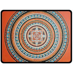 Mandala Art Painting Acrylic Double Sided Fleece Blanket (large)  by Wegoenart