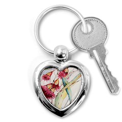 Plant Nature Flowers Foliage Key Chains (heart)  by Wegoenart