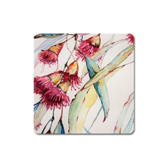 Plant Nature Flowers Foliage Square Magnet by Wegoenart