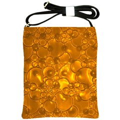 Bubbles Circles Template Texture Shoulder Sling Bag by Wegoenart