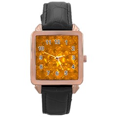 Bubbles Circles Template Texture Rose Gold Leather Watch  by Wegoenart