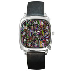 Abstract Background Square Metal Watch by Wegoenart