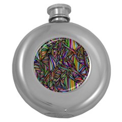 Abstract Background Round Hip Flask (5 Oz) by Wegoenart