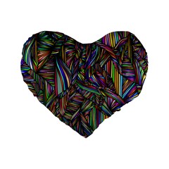 Abstract Background Standard 16  Premium Flano Heart Shape Cushions