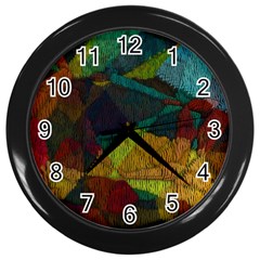 Background Color Template Abstract Wall Clock (black) by Wegoenart