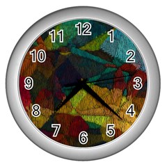 Background Color Template Abstract Wall Clock (silver) by Wegoenart