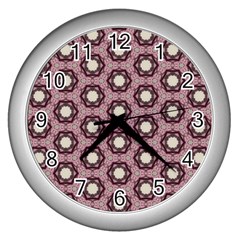 Background Pattern Structure Wall Clock (Silver)