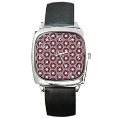 Background Pattern Structure Square Metal Watch