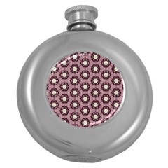 Background Pattern Structure Round Hip Flask (5 oz)