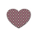 Background Pattern Structure Rubber Coaster (Heart)  Front