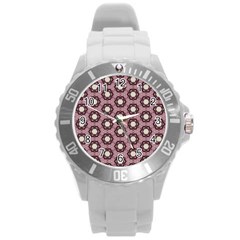 Background Pattern Structure Round Plastic Sport Watch (L)