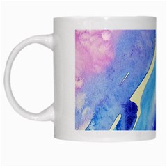 Painting Abstract Blue Pink Spots White Mugs by Wegoenart