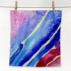 Painting Abstract Blue Pink Spots Face Towel by Wegoenart