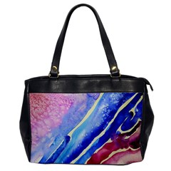 Painting Abstract Blue Pink Spots Oversize Office Handbag by Wegoenart