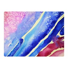 Painting Abstract Blue Pink Spots Double Sided Flano Blanket (mini)  by Wegoenart