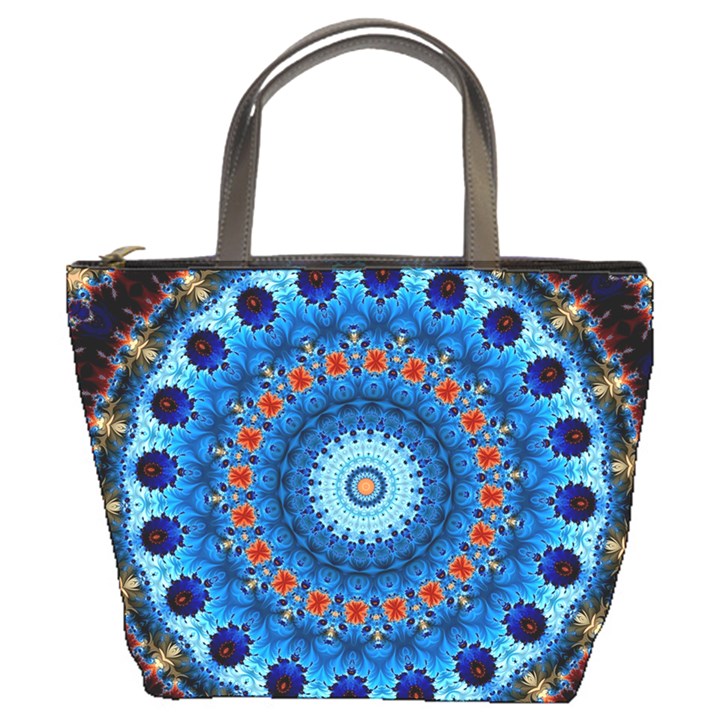 Rose Kaleidoscope Art Pattern Bucket Bag