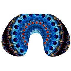 Rose Kaleidoscope Art Pattern Travel Neck Pillows by Wegoenart