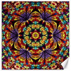 Flowers Kaleidoscope Art Pattern Canvas 12  X 12  by Wegoenart