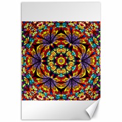 Flowers Kaleidoscope Art Pattern Canvas 24  X 36  by Wegoenart