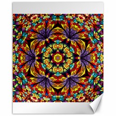 Flowers Kaleidoscope Art Pattern Canvas 11  X 14  by Wegoenart