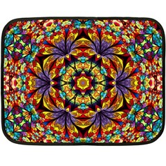 Flowers Kaleidoscope Art Pattern Double Sided Fleece Blanket (mini)  by Wegoenart