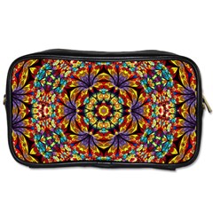 Flowers Kaleidoscope Art Pattern Toiletries Bag (one Side) by Wegoenart