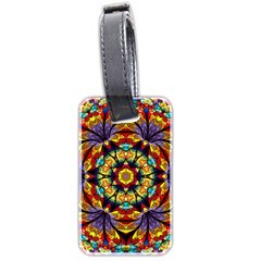 Flowers Kaleidoscope Art Pattern Luggage Tags (two Sides) by Wegoenart