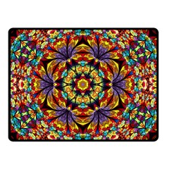 Flowers Kaleidoscope Art Pattern Double Sided Fleece Blanket (small)  by Wegoenart