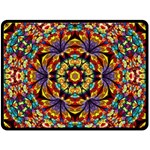 Flowers Kaleidoscope Art Pattern Double Sided Fleece Blanket (Large)  80 x60  Blanket Front