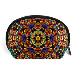 Flowers Kaleidoscope Art Pattern Accessory Pouch (large)