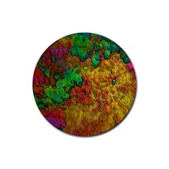 Background Color Template Abstrac Rubber Round Coaster (4 Pack)  by Wegoenart