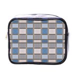 Abstract Seamless Fabric Blue Mini Toiletries Bag (One Side) Front