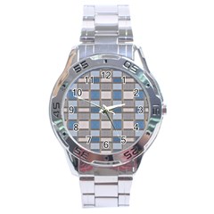 Abstract Seamless Fabric Blue Stainless Steel Analogue Watch by Wegoenart