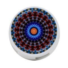 Rose Kaleidoscope Art Ornament 4-port Usb Hub (two Sides) by Wegoenart